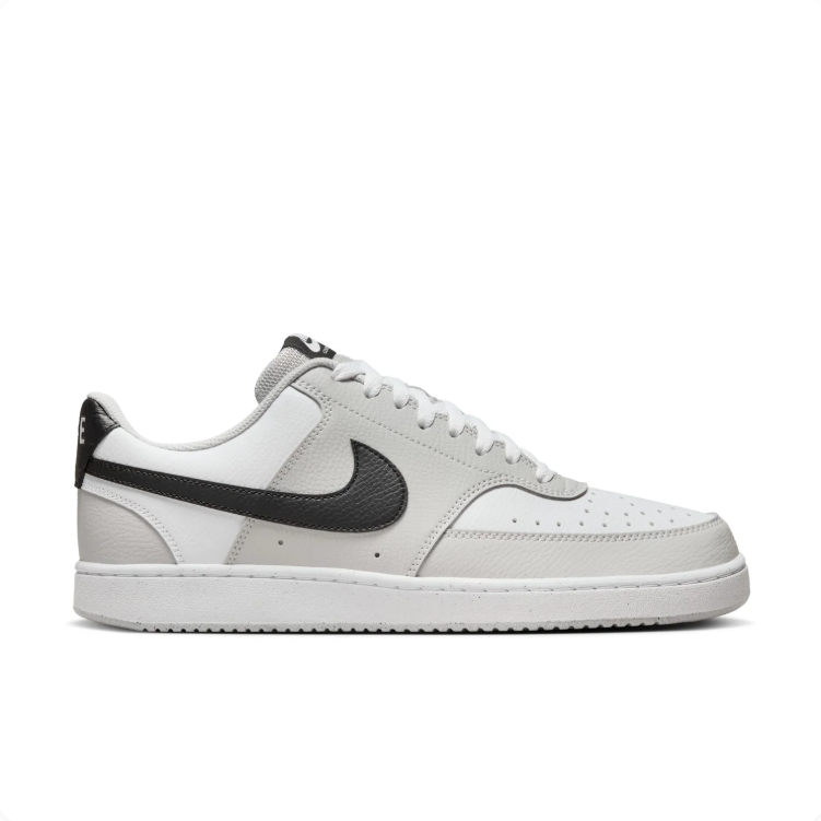 Nike Court Vision White & Light Grey Sneakers with Black Swoosh