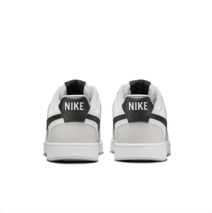 Nike Court Vision White & Light Grey Sneakers with Black Swoosh