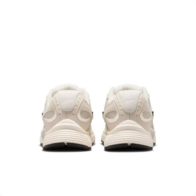 Nike Cream & Beige Mesh Sneakers with Black-Outlined Swoosh