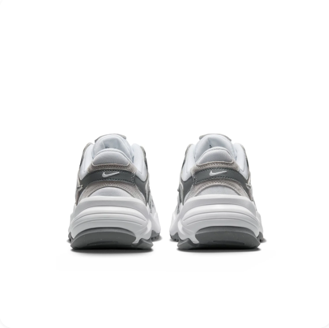 Nike White & Grey Chunky Sneakers with Silver Swoosh