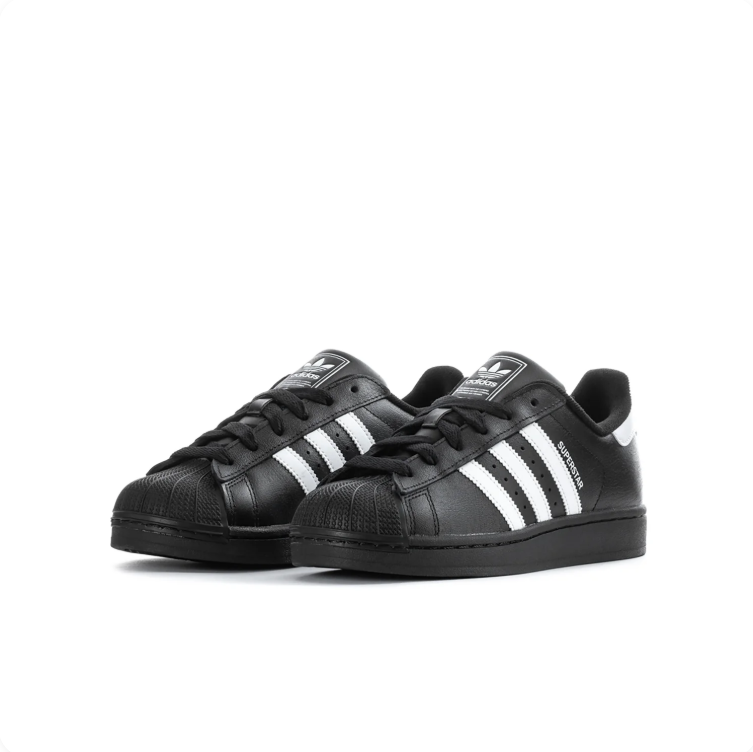 adidas Superstar Black & White Shell-Toe Sneakers
