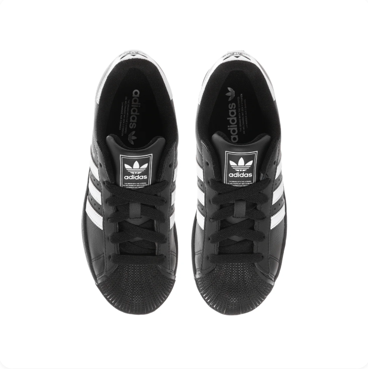 adidas Superstar Black & White Shell-Toe Sneakers