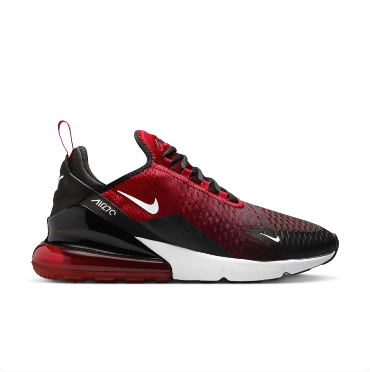 Nike Air Max 270 Red & Black Sneakers with White Accents
