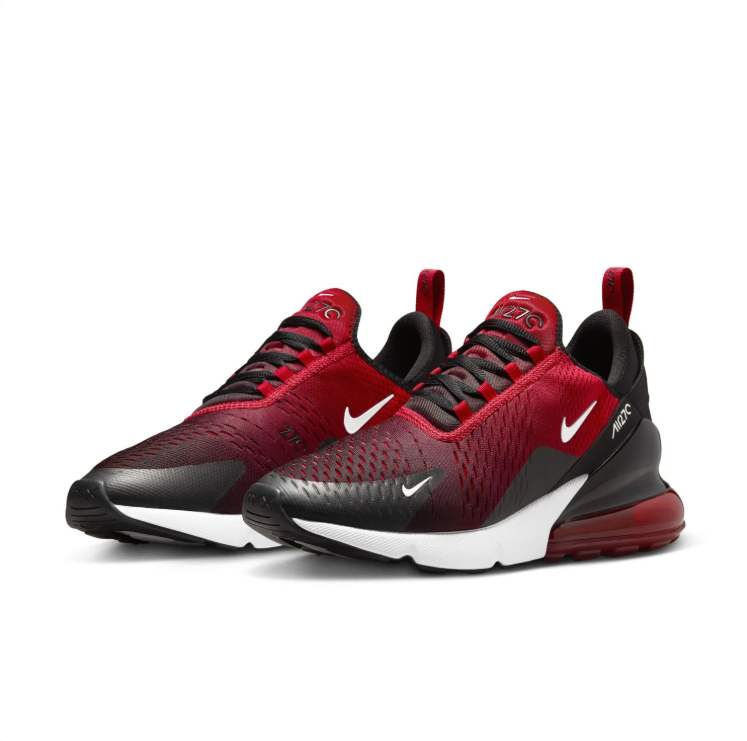 Nike Air Max 270 Red & Black Sneakers with White Accents