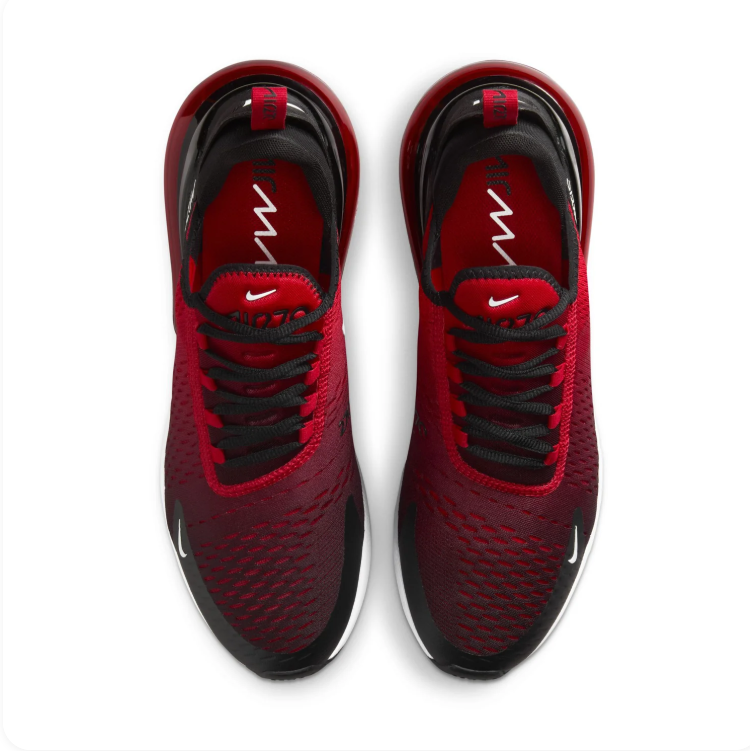 Nike Air Max 270 Red & Black Sneakers with White Accents