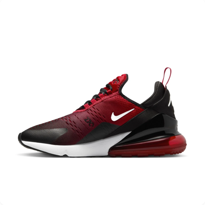 Nike Air Max 270 Red & Black Sneakers with White Accents