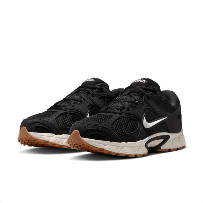 Nike Black Mesh Sneakers with White Swoosh & Gum Outsole