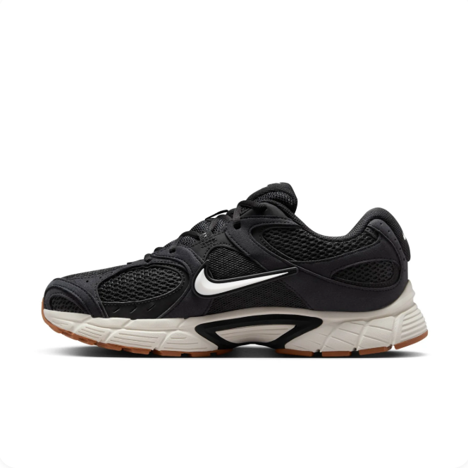 Nike Black Mesh Sneakers with White Swoosh & Gum Outsole