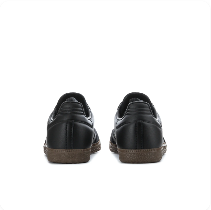 adidas Samba Black Sneakers with Gum Sole & Blue Tongue Label