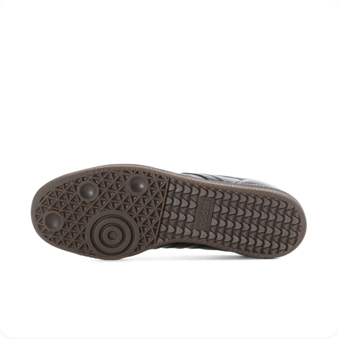 adidas Samba Black Sneakers with Gum Sole & Blue Tongue Label
