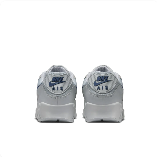 Nike Light Grey & Navy Low-Top Sneakers with Visible Air Window