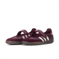 adidas Burgundy Mary Jane Shoes with Cream Three Stripes