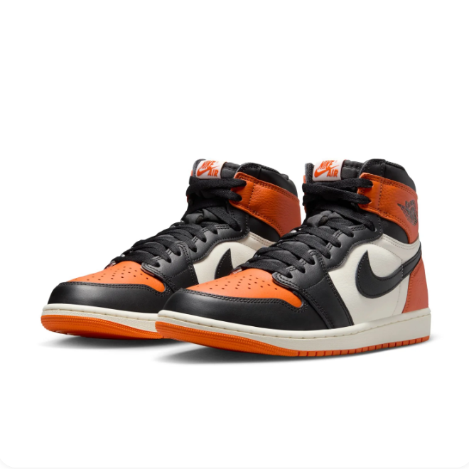 Air Jordan Orange, Black & Cream High-Top Sneakers