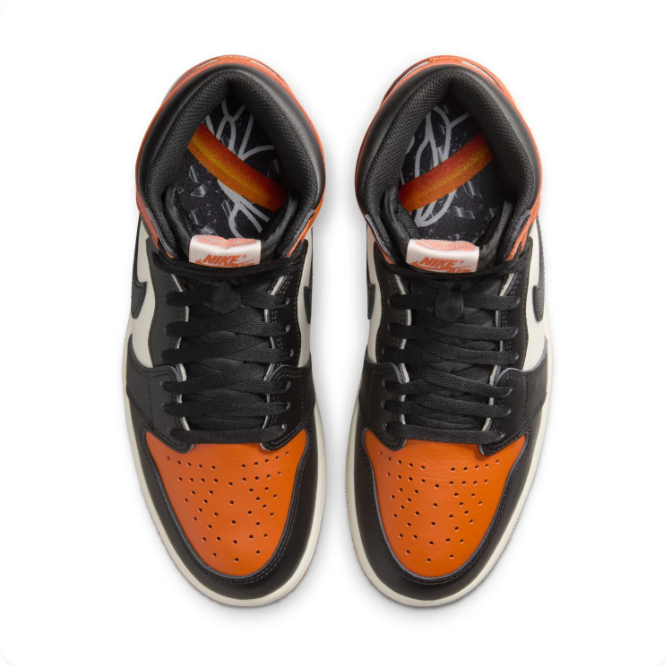 Air Jordan Orange, Black & Cream High-Top Sneakers