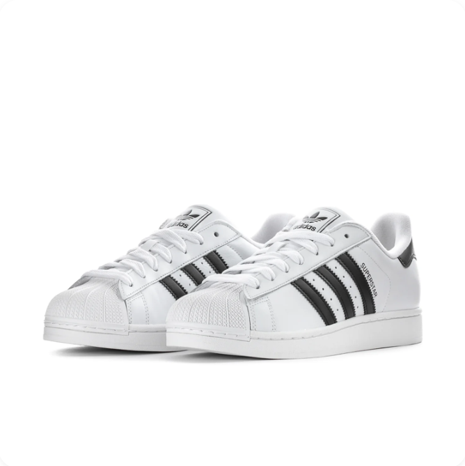 adidas Superstar White & Black Shell-Toe Sneakers