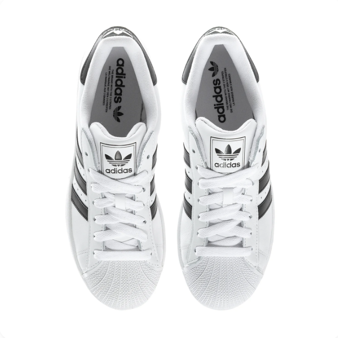 adidas Superstar White & Black Shell-Toe Sneakers