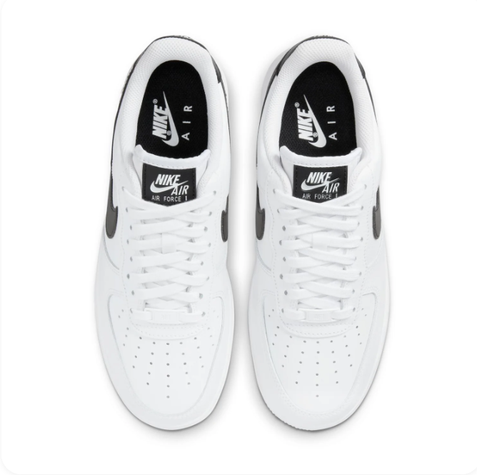 Nike Air Force 1 White & Black Low-Top Sneakers