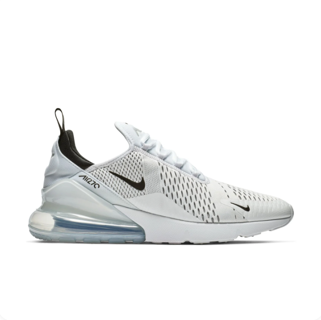Nike Air Max 270 White & Black Sneakers with Icy Blue Heel