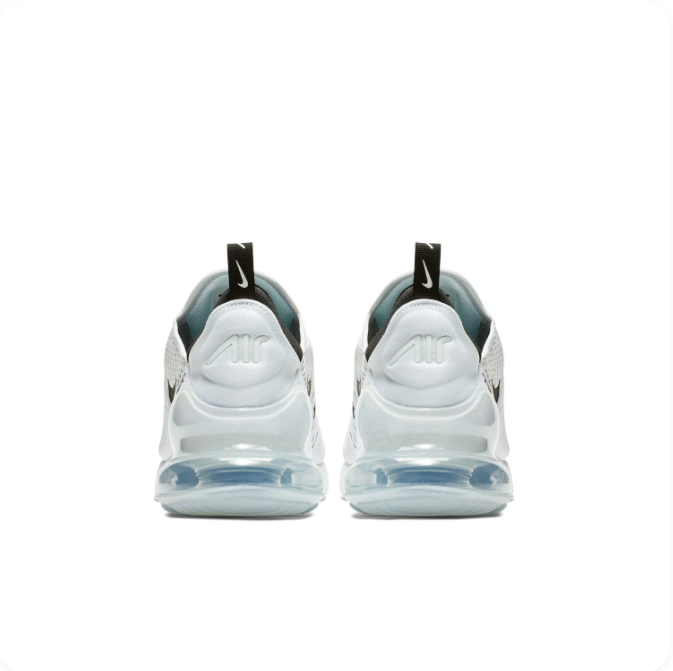 Nike Air Max 270 White & Black Sneakers with Icy Blue Heel
