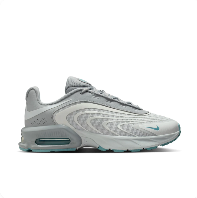 Nike Grey & Teal Low-Top Sneakers with Wavy Panels and Visible Air