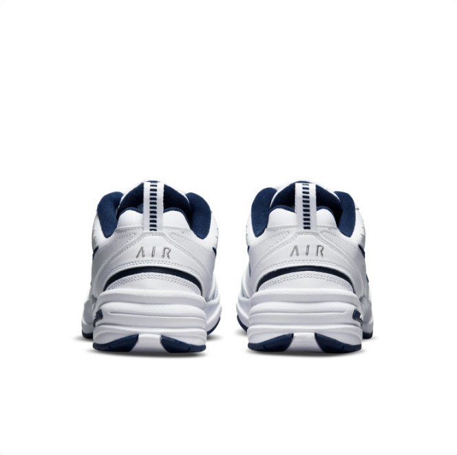 Nike Air Monarch White & Navy Low-Top Sneakers
