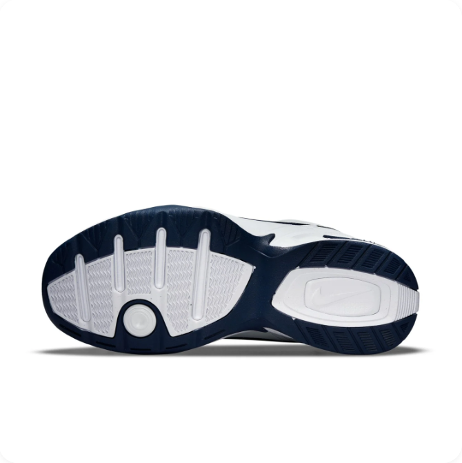 Nike Air Monarch White & Navy Low-Top Sneakers