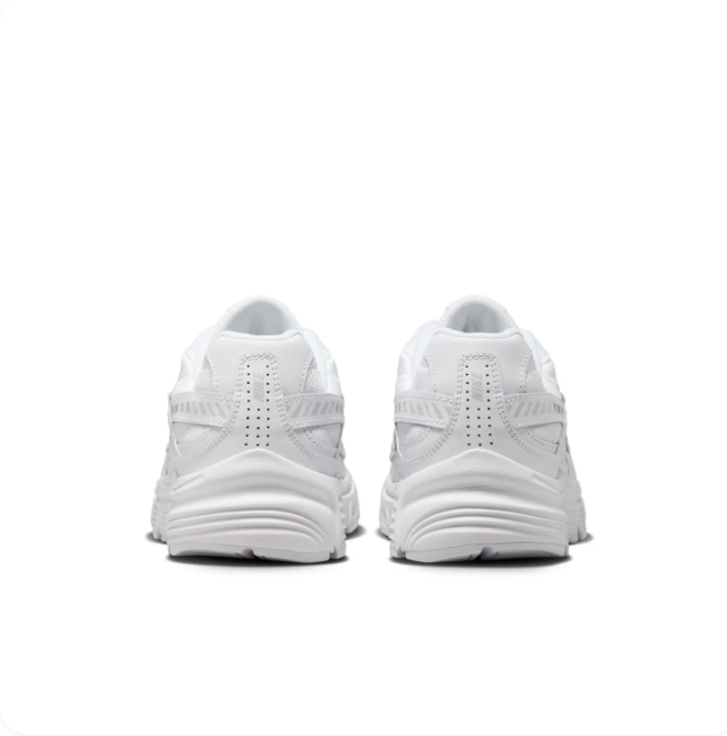 Nike White & Silver Low-Top Sneakers with Chunky Sculpted Sole