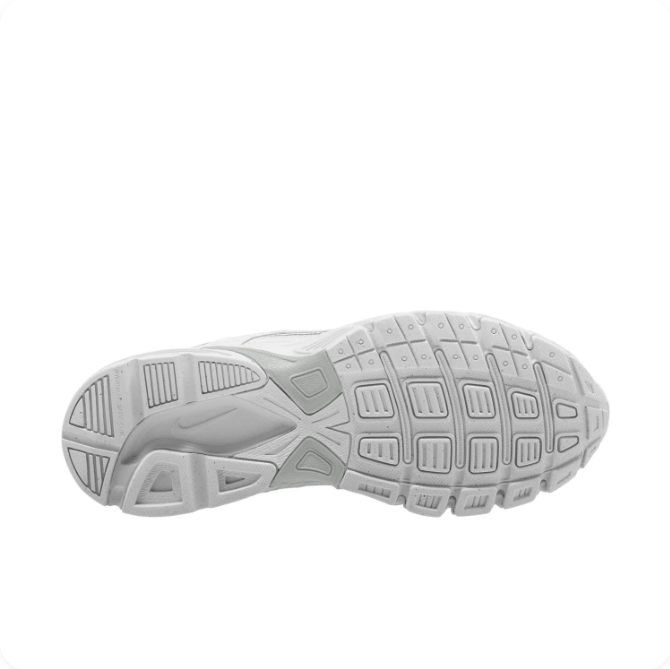 Nike White & Silver Low-Top Sneakers with Chunky Sculpted Sole