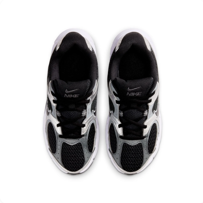 Nike Metallic Silver & Black Low-Top Sneakers with White Sculpted Sole