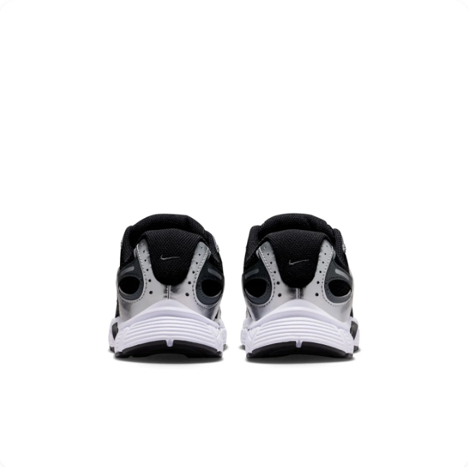 Nike Metallic Silver & Black Low-Top Sneakers with White Sculpted Sole