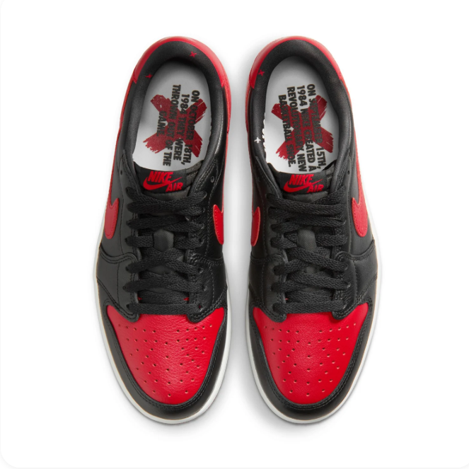 Nike Black & Red Low-Top Sneakers with Cream Midsole