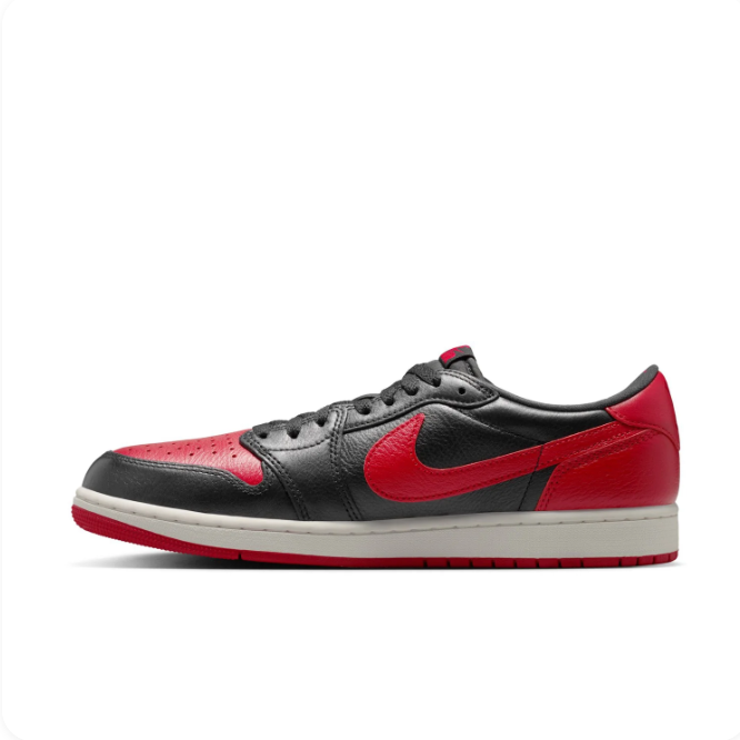 Nike Black & Red Low-Top Sneakers with Cream Midsole
