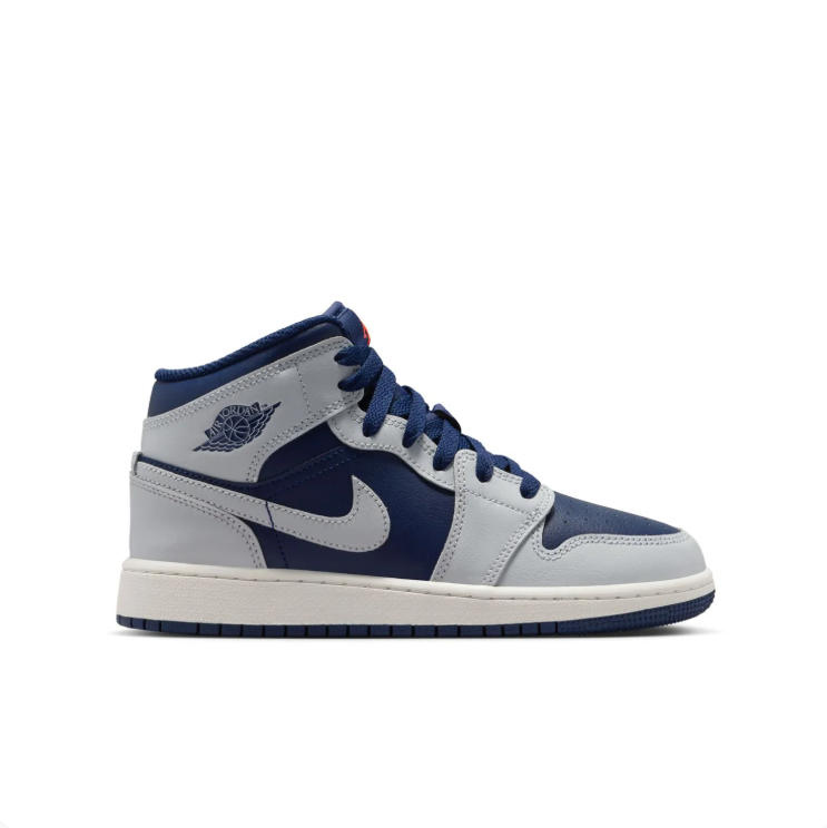 Air Jordan Light Grey & Navy High-Top Sneakers
