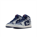 Air Jordan Light Grey & Navy High-Top Sneakers
