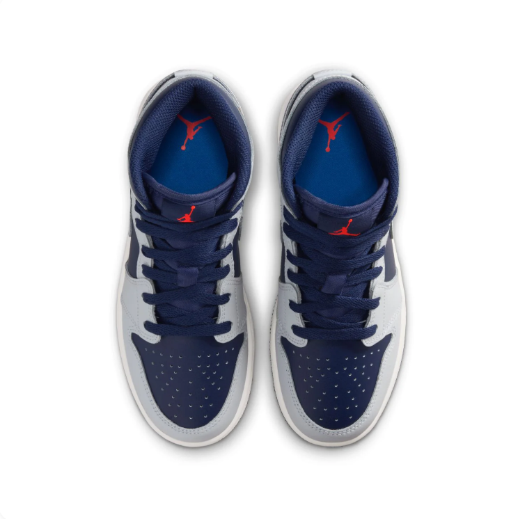 Air Jordan Light Grey & Navy High-Top Sneakers