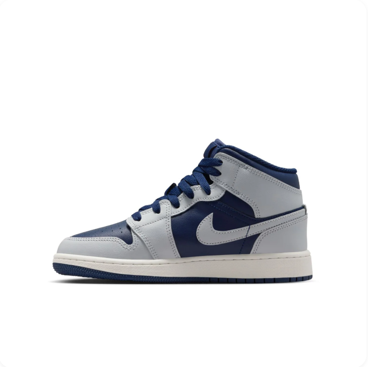 Air Jordan Light Grey & Navy High-Top Sneakers