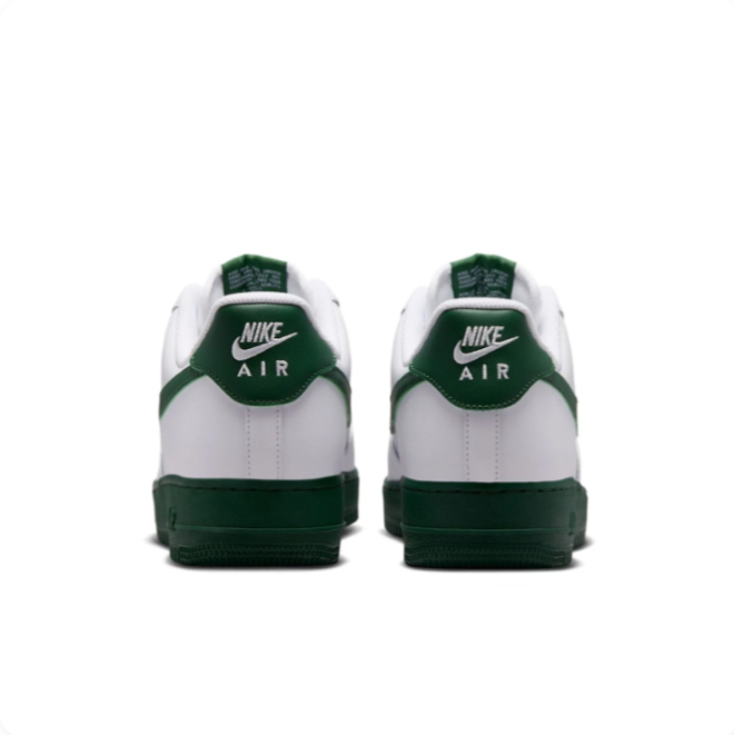 Nike Air Force 1 White & Dark Green Low-Top Sneakers