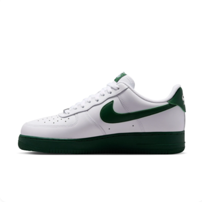 Nike Air Force 1 White & Dark Green Low-Top Sneakers