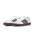 adidas White & Black Low-Top Sneakers with Brown Gum-Style Sole
