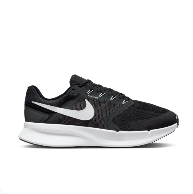 Nike Black & White Low-Top Sneakers with Mesh-Pattern Upper