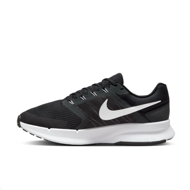 Nike Black & White Low-Top Sneakers with Mesh-Pattern Upper