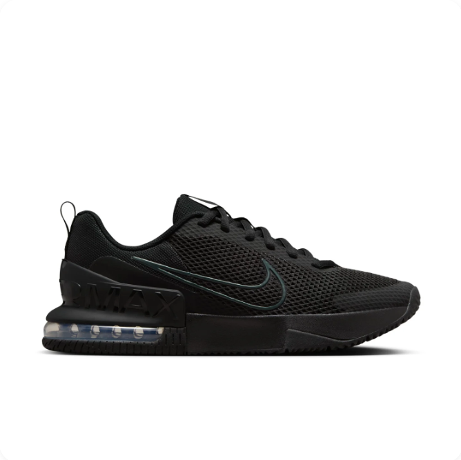 Nike Black Low-Top Sneakers with Visible Air Heel & Mesh-Pattern Upper