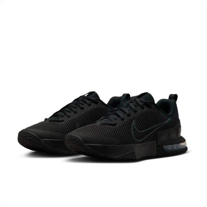 Nike Black Low-Top Sneakers with Visible Air Heel & Mesh-Pattern Upper
