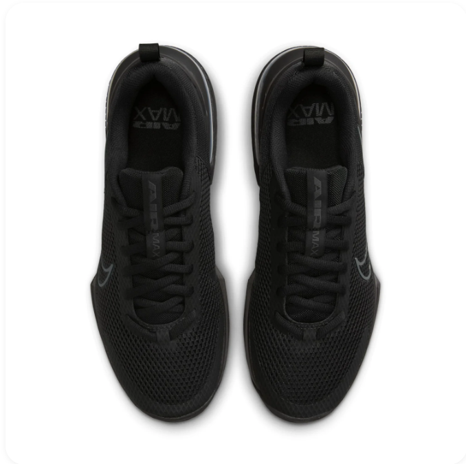 Nike Black Low-Top Sneakers with Visible Air Heel & Mesh-Pattern Upper
