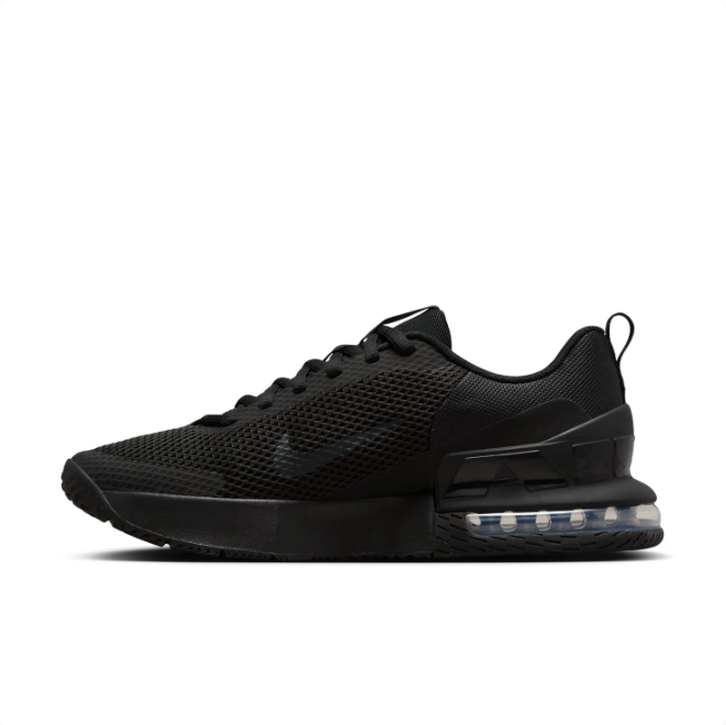 Nike Black Low-Top Sneakers with Visible Air Heel & Mesh-Pattern Upper