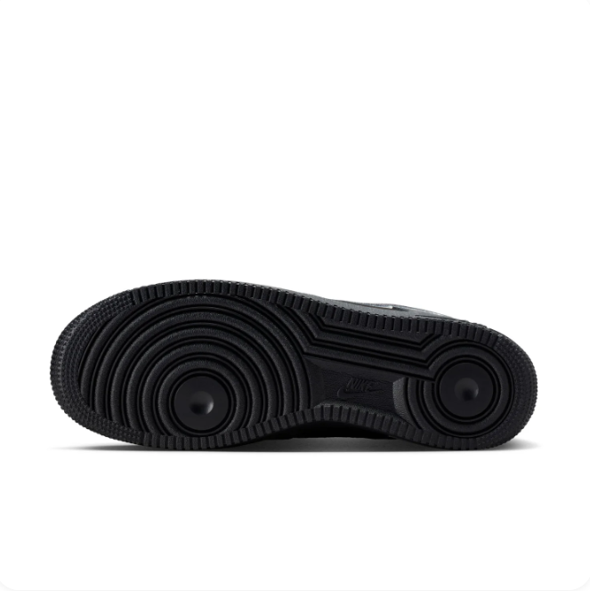 Nike Air Force 1 Black & Charcoal Low-Top Sneakers with Grey Swoosh