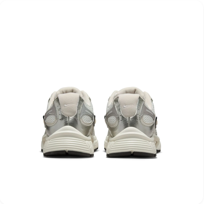 Nike Metallic Silver & Cream Mesh Retro Sneakers