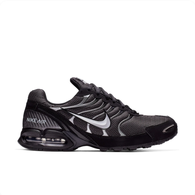 Nike Black & Silver Mesh Sneakers with Visible Air Heel