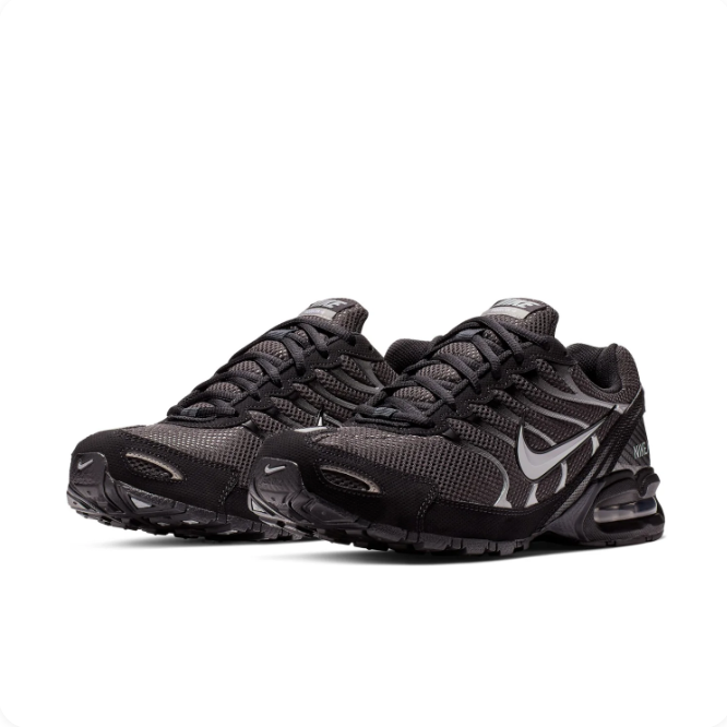 Nike Black & Silver Mesh Sneakers with Visible Air Heel
