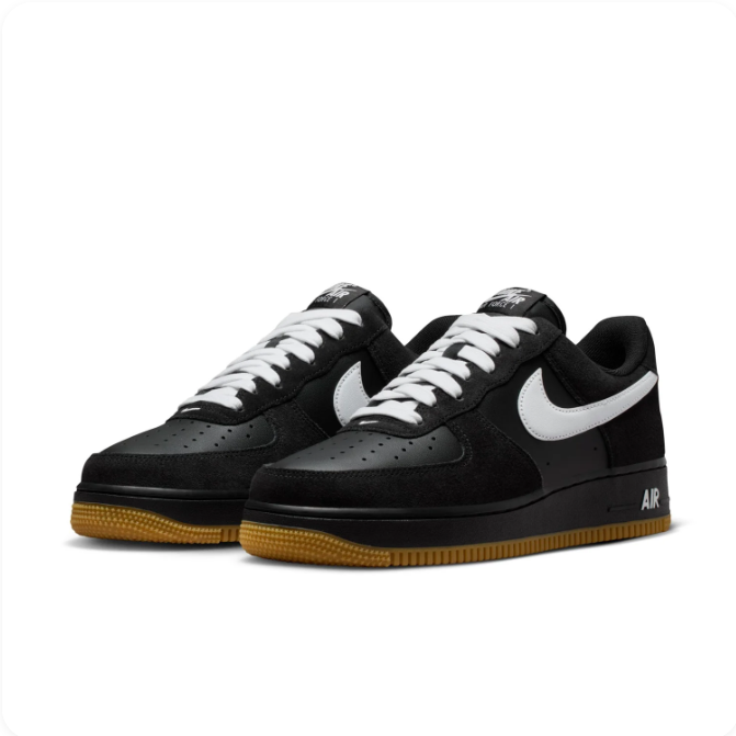Nike Black & White Low-Top Sneakers with Gum-Colored Sole